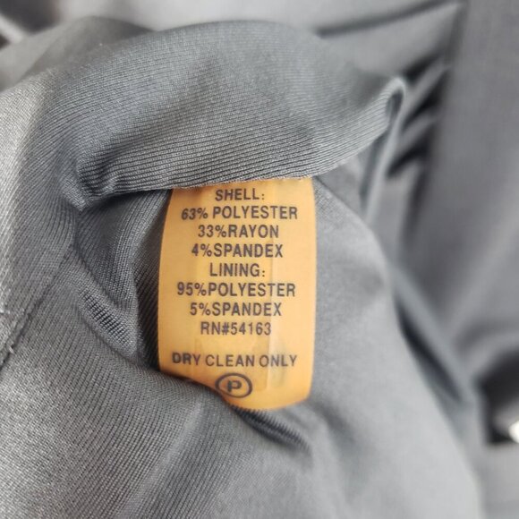 Calvin Klein Boat Neck Sleeveless Dress Gathered Side Gray Business Size 14 - Picture 9 of 9